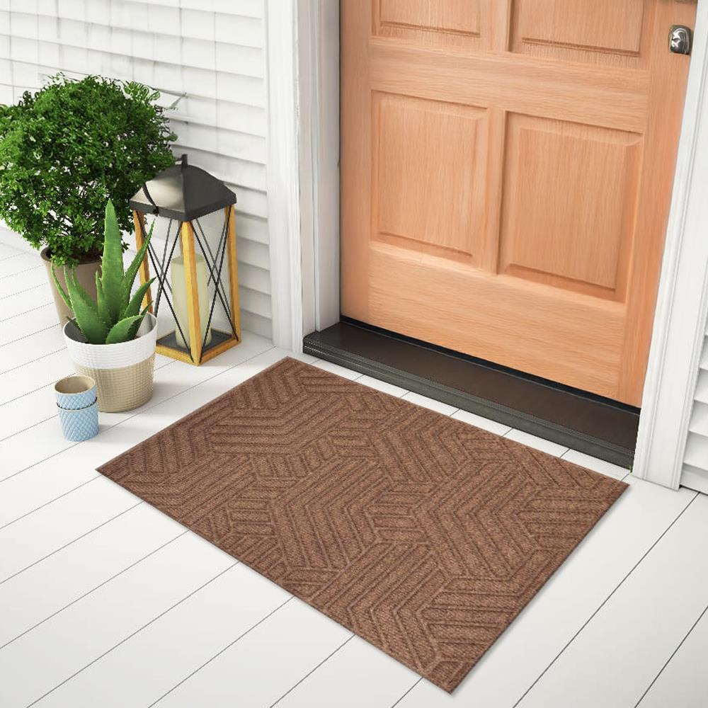 พรมเช็ดเท้าดักฝุ่น DEE-ECO 45x75 ซม. สีน้ำตาล/เบจ