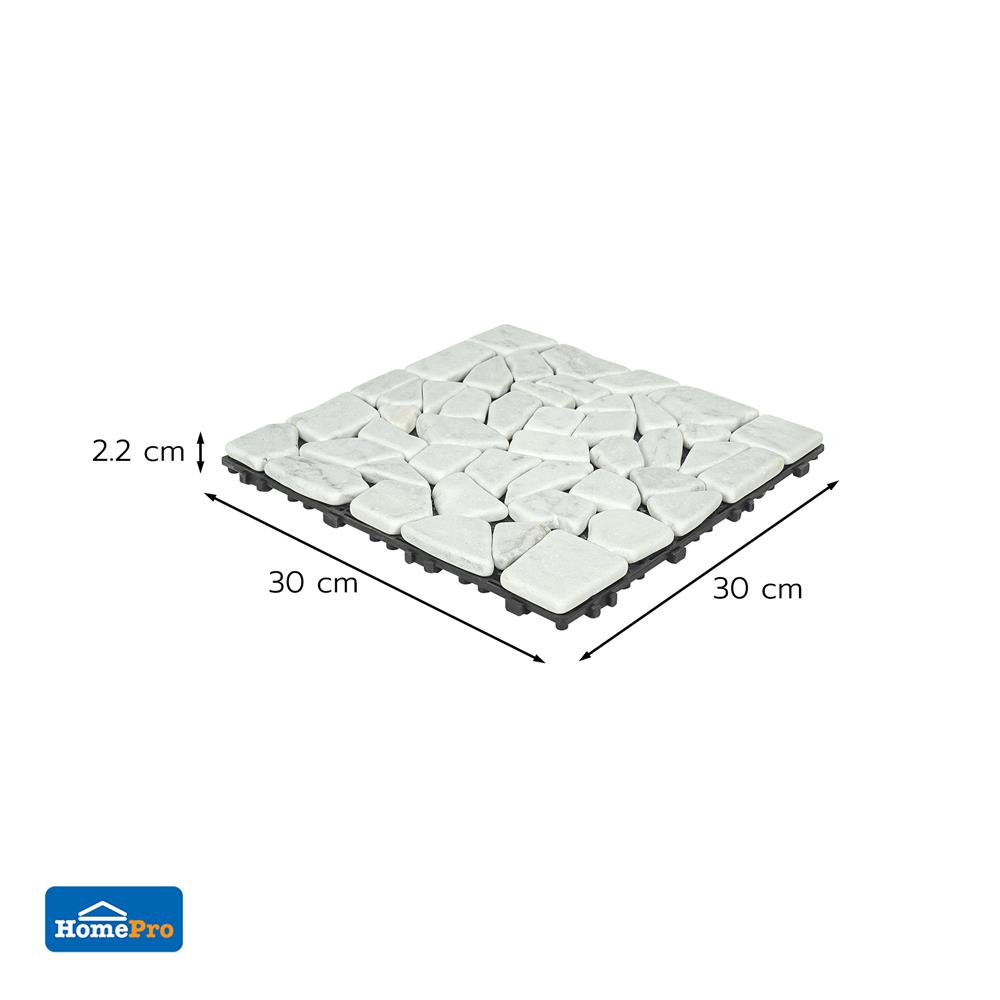 แผ่นทางเท้าหินอ่อน SPRING 30x30 ซม. สีขาว