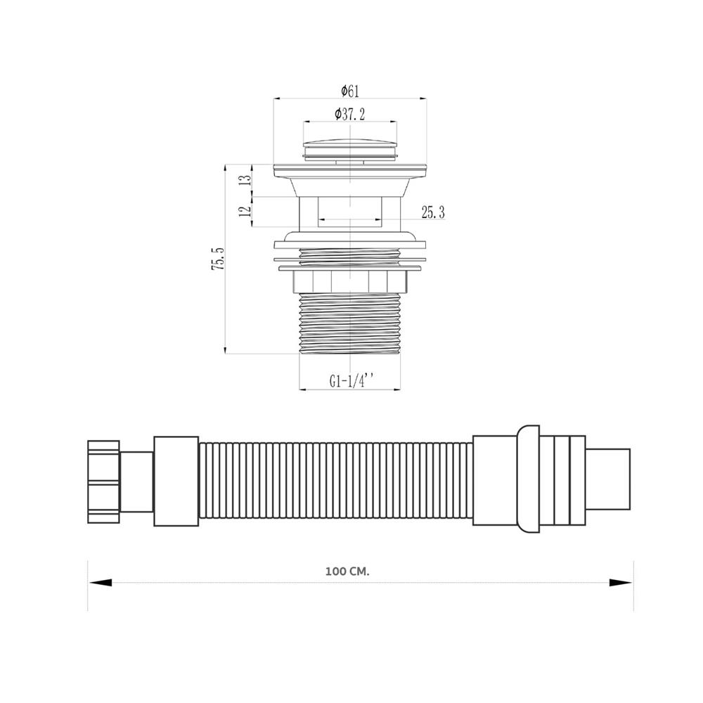ชุดท่อน้ำทิ้งอ่างล้างหน้าท่อย่น DONMARK GL-5342 100 ซม.