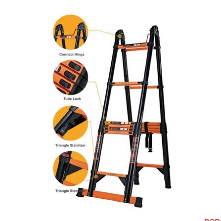 บันไดอเนกประสงค์ปรับแบบ BARCO 2x5 10 ขั้น สีดำ_7