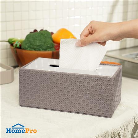 กล่องทิชชู่แผ่น PVC KECH PETRA สีเทา_4