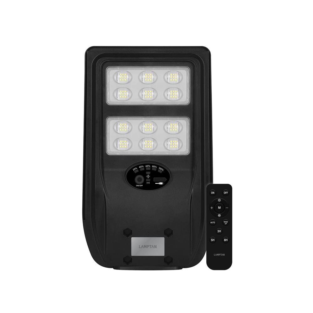 ไฟถนน SOLAR LAMPTAN METRO 200 วัตต์ DAYLIGHT สีดำ