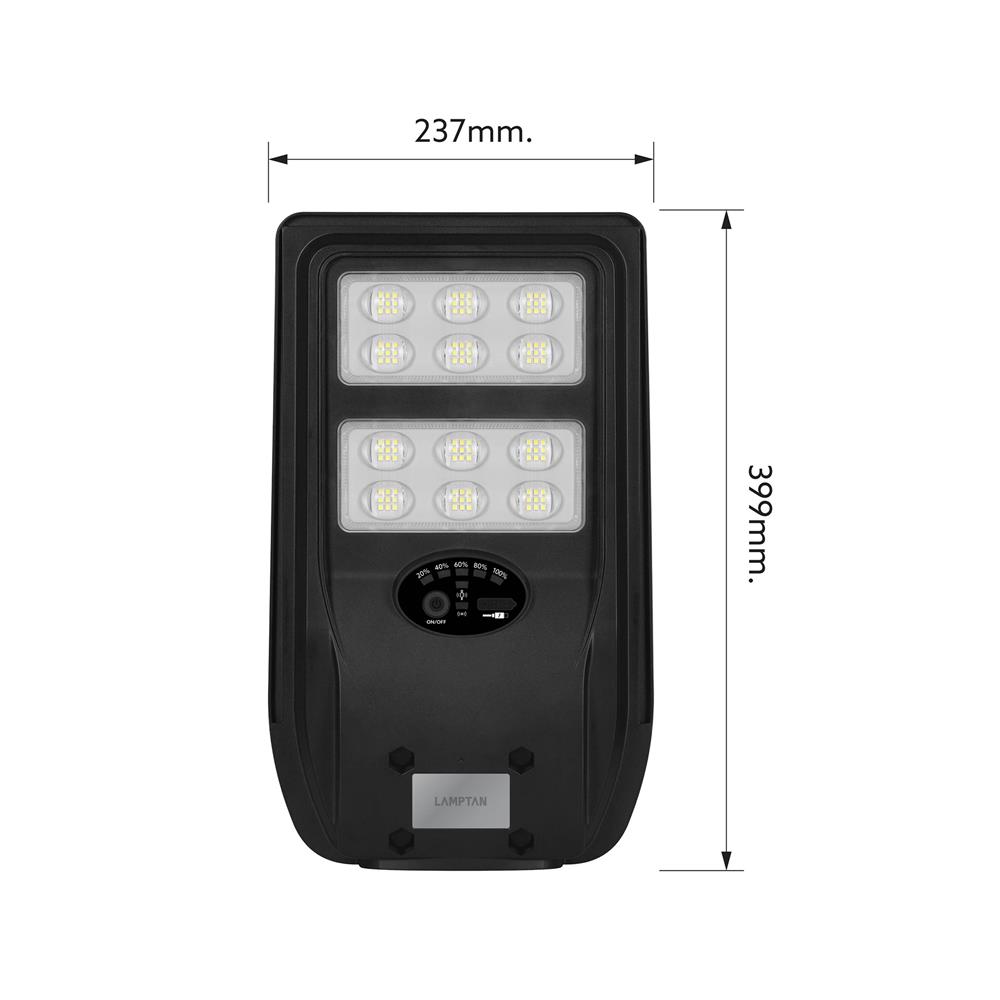 ไฟถนน SOLAR LAMPTAN METRO 200 วัตต์ DAYLIGHT สีดำ