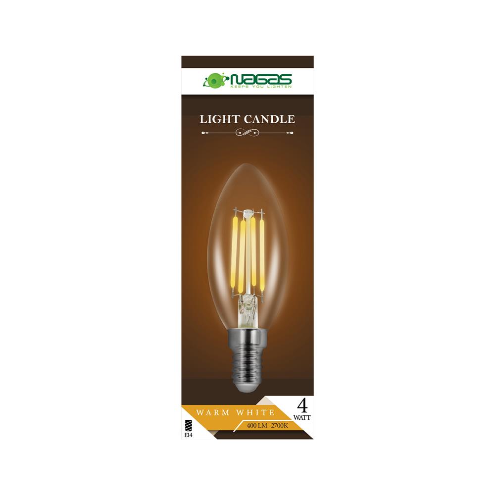 หลอด LED NAGAS CANDLE 4 วัตต์ WARM WHITE E14