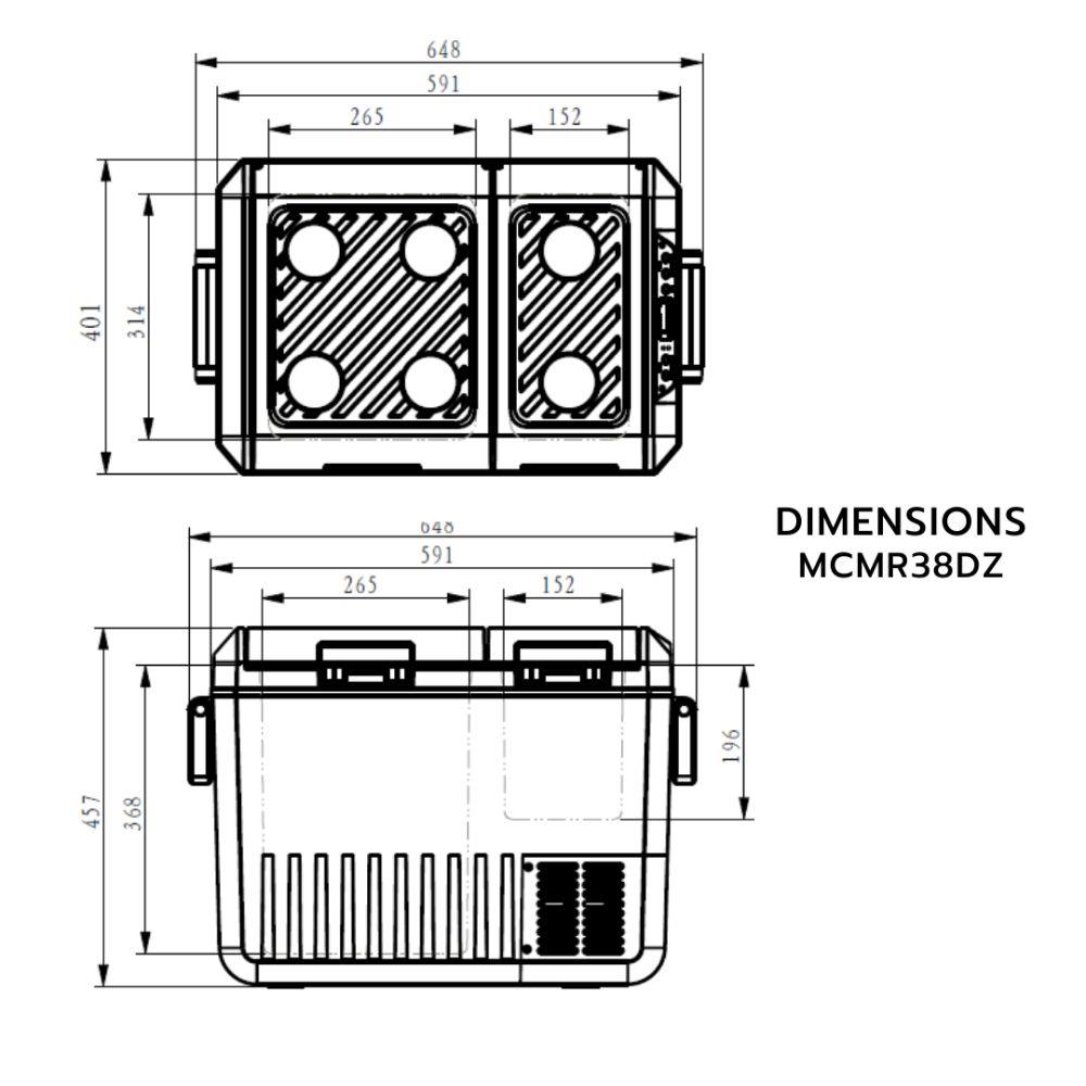 ตู้แช่แข็ง MYCOOLMAN MCMR38DZ 38 ลิตร สีเขียว/น้ำตาล
