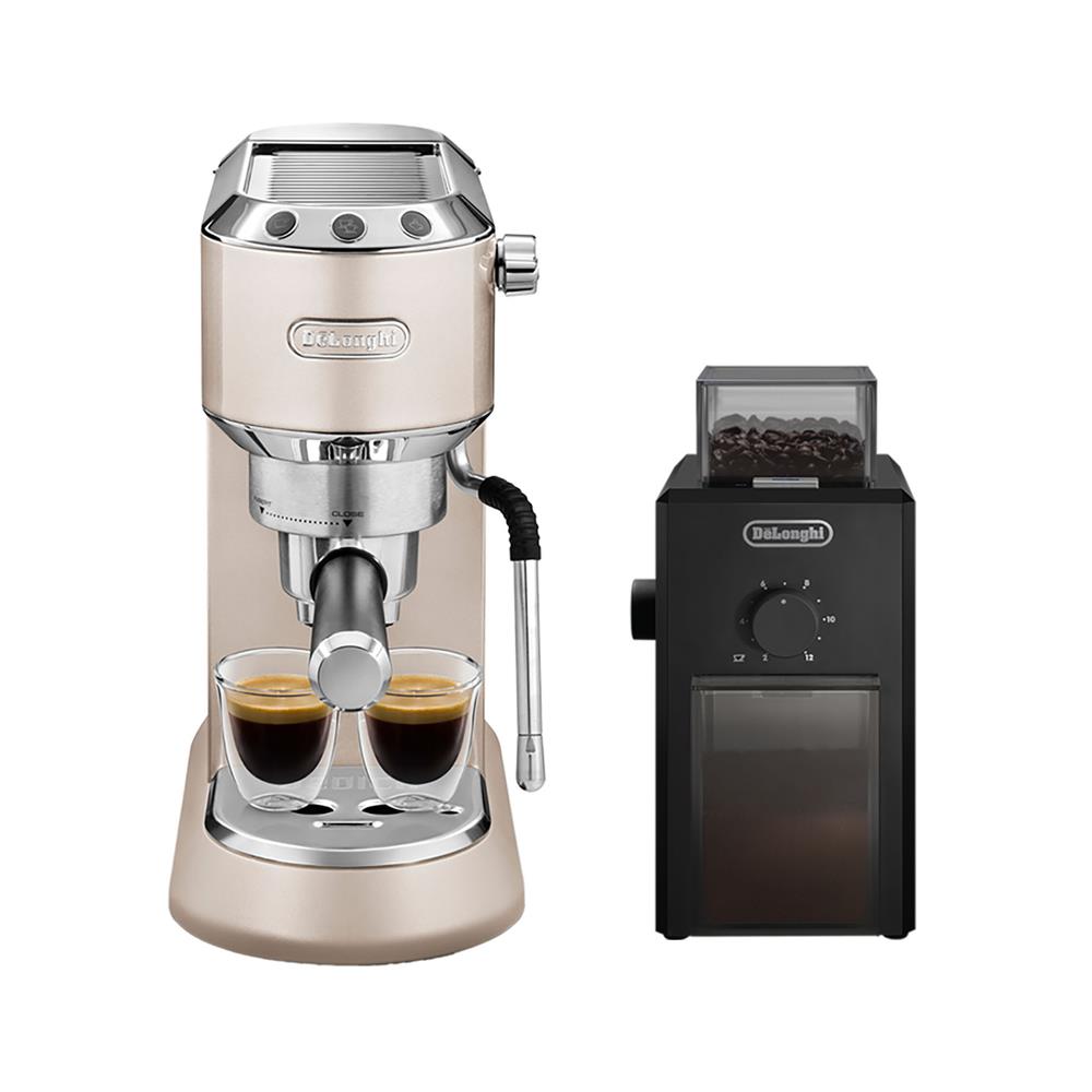 ชุดเครื่องชงกาแฟและเครื่องบดเมล็ดกาแฟ DELONGHI EC885BG+KG79