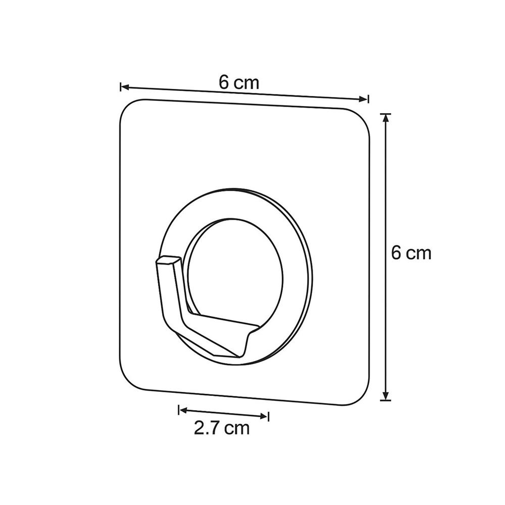 ขอแขวนกลมใสติดเทปกาว DEHUB VMH1O-CC60 สีใส