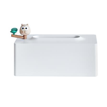 กล่องทิชชู่แผ่น MINIMAL SCULPT OWL FRIEND สีขาว_0