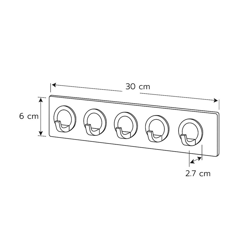 ขอแขวนกลม 5 ขอ DEHUB VMH5O-CC300 สีใส
