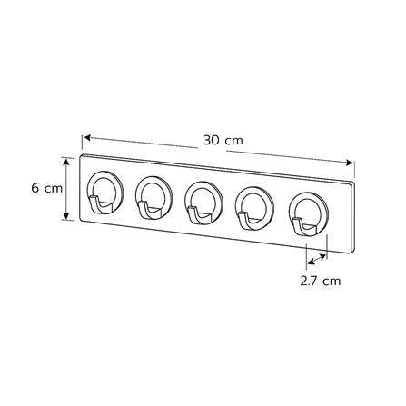 ขอแขวนกลม 5 ขอ DEHUB VMH5O-CC300 สีใส_3