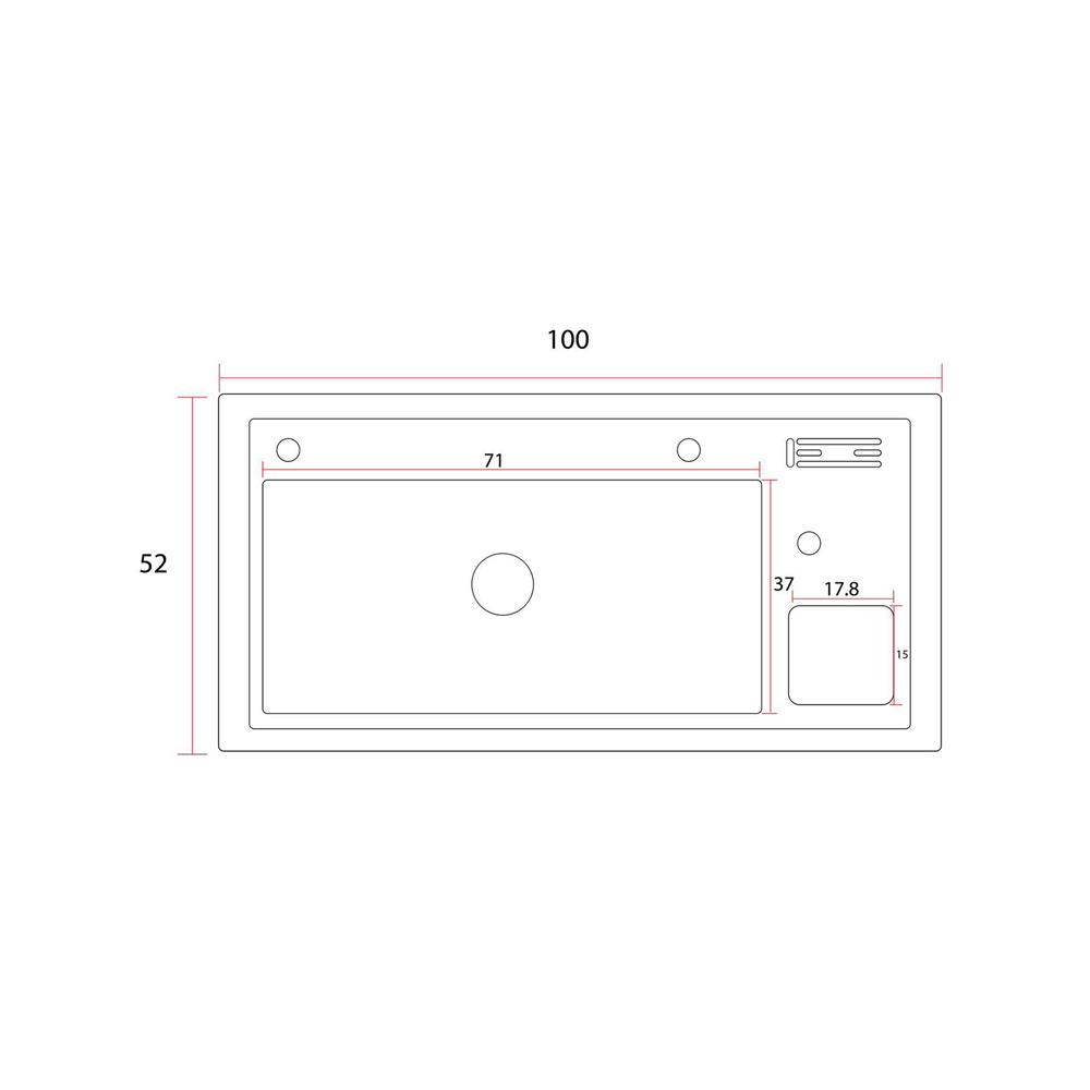 ซิงค์ฝัง 1 หลุม S-FLO NL0103 HM-10052 สีดำ