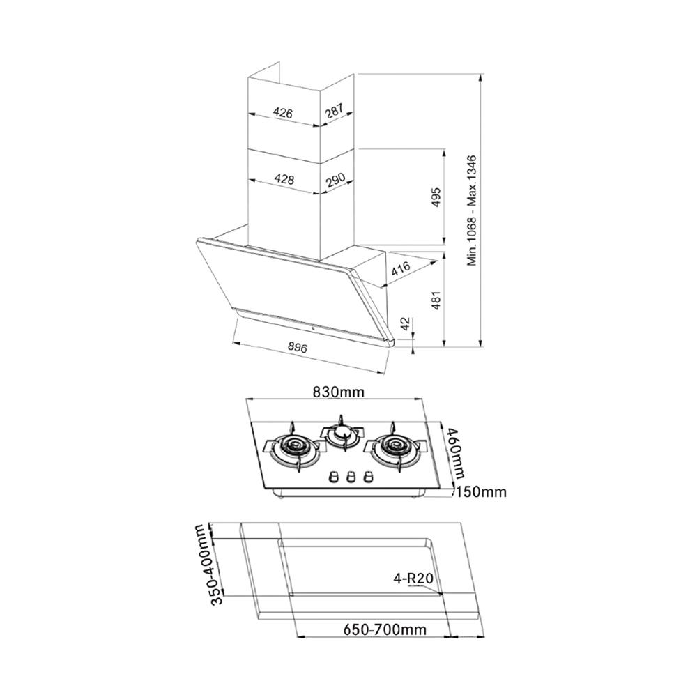 เตาฝัง+เครื่องดูดควัน FRANKE FG8318NX+FC988NX