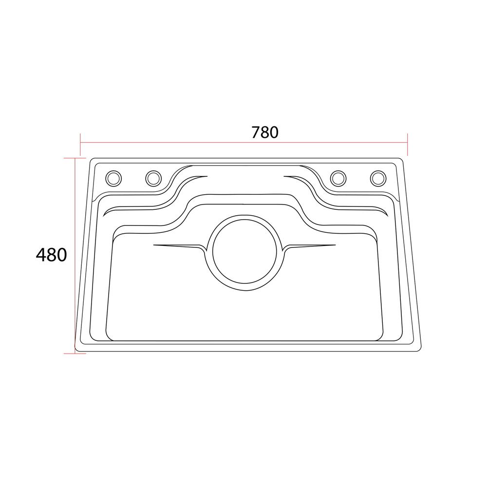 ซิงค์ฝัง 1 หลุม S-FLO NL0108 SF-21 7848ST สีเงิน