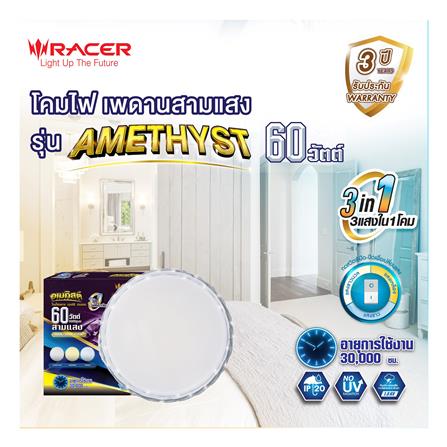 ไฟเพดาน LED RACER AMETHYST-02 19.5 นิ้ว 60 วัตต์ DAYLIGHT/COOL WHITE/WARM WHITE_4