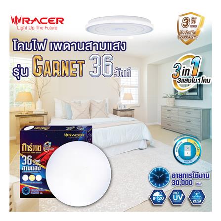 ไฟเพดาน LED RACER GARNET02 15 นิ้ว 36 วัตต์ DAYLIGHT/COOL WHITE/WARM WHITE_4