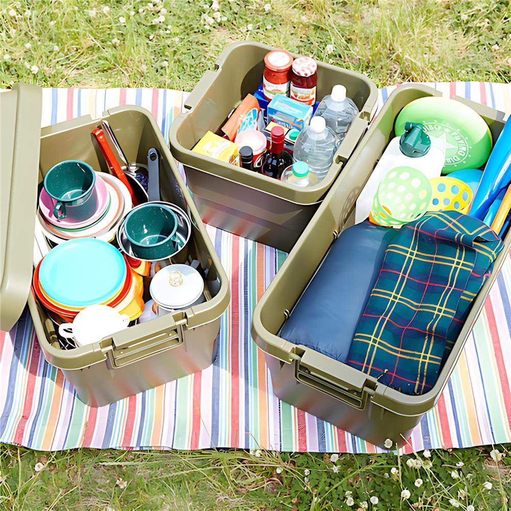 กล่องเครื่องมือ DIY TRUSCO ODC-30 30 ลิตร สีเขียวมะกอก