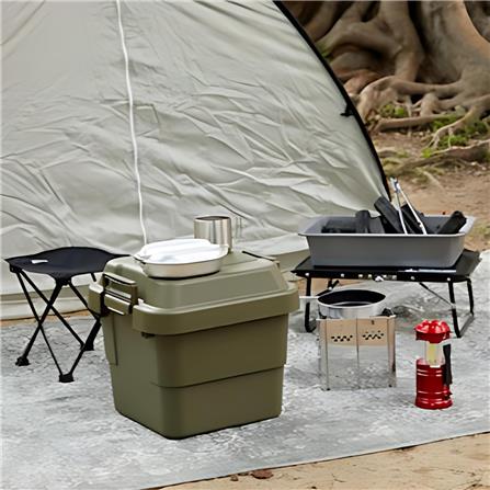 กล่องเครื่องมือ DIY TRUSCO ODC-20 20 ลิตร สีเขียวมะกอก_2