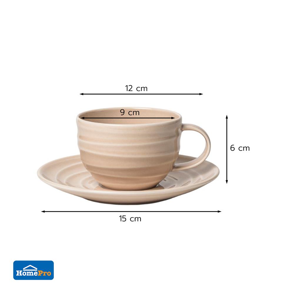 ชุดถ้วยกาแฟ FINE PORCELAIN 220 มล. KECH AQUA PEACH