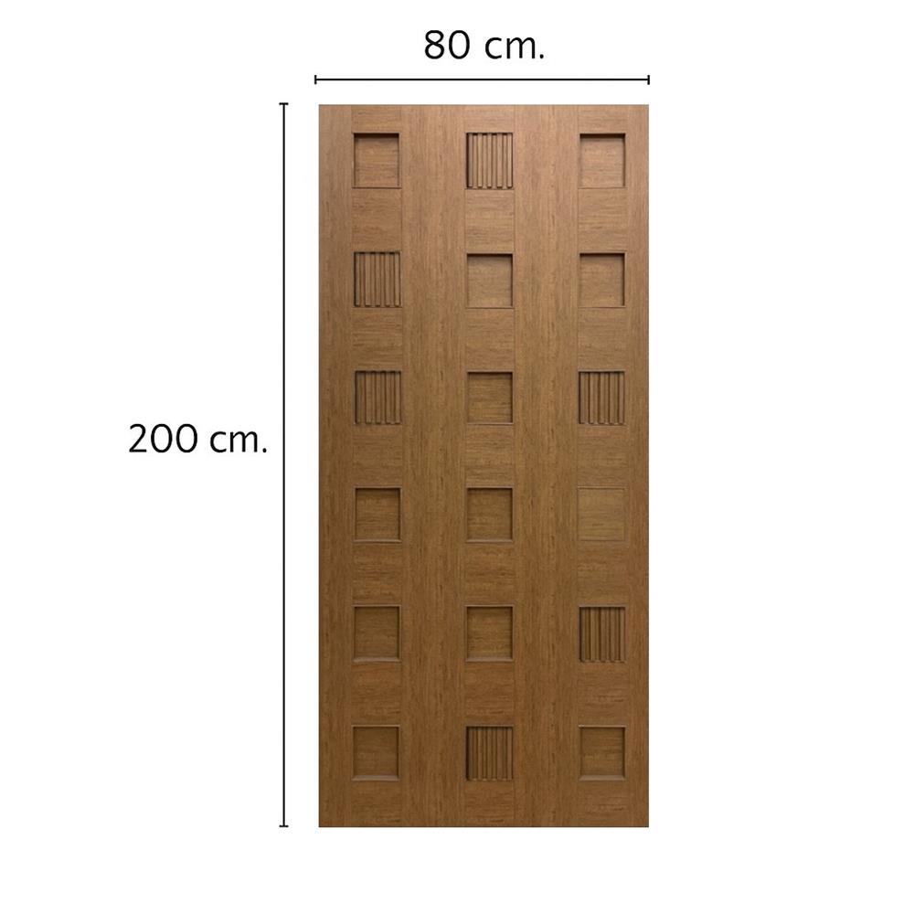 ประตูภายในโพลีสไตรีน ไม่เจาะลูกบิด LINEDEKOR DYNA 80x200 ซม. สีสักด้าน