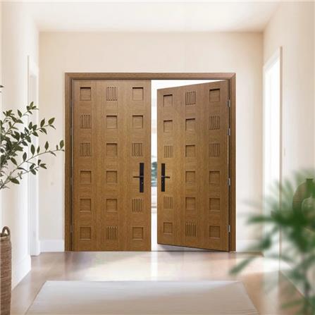 ประตูภายในโพลีสไตรีน ไม่เจาะลูกบิด LINEDEKOR DYNA 80x200 ซม. สีสักด้าน_1