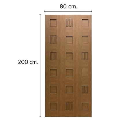 ประตูภายในโพลีสไตรีน ไม่เจาะลูกบิด LINEDEKOR DYNA 80x200 ซม. สีสักด้าน_2