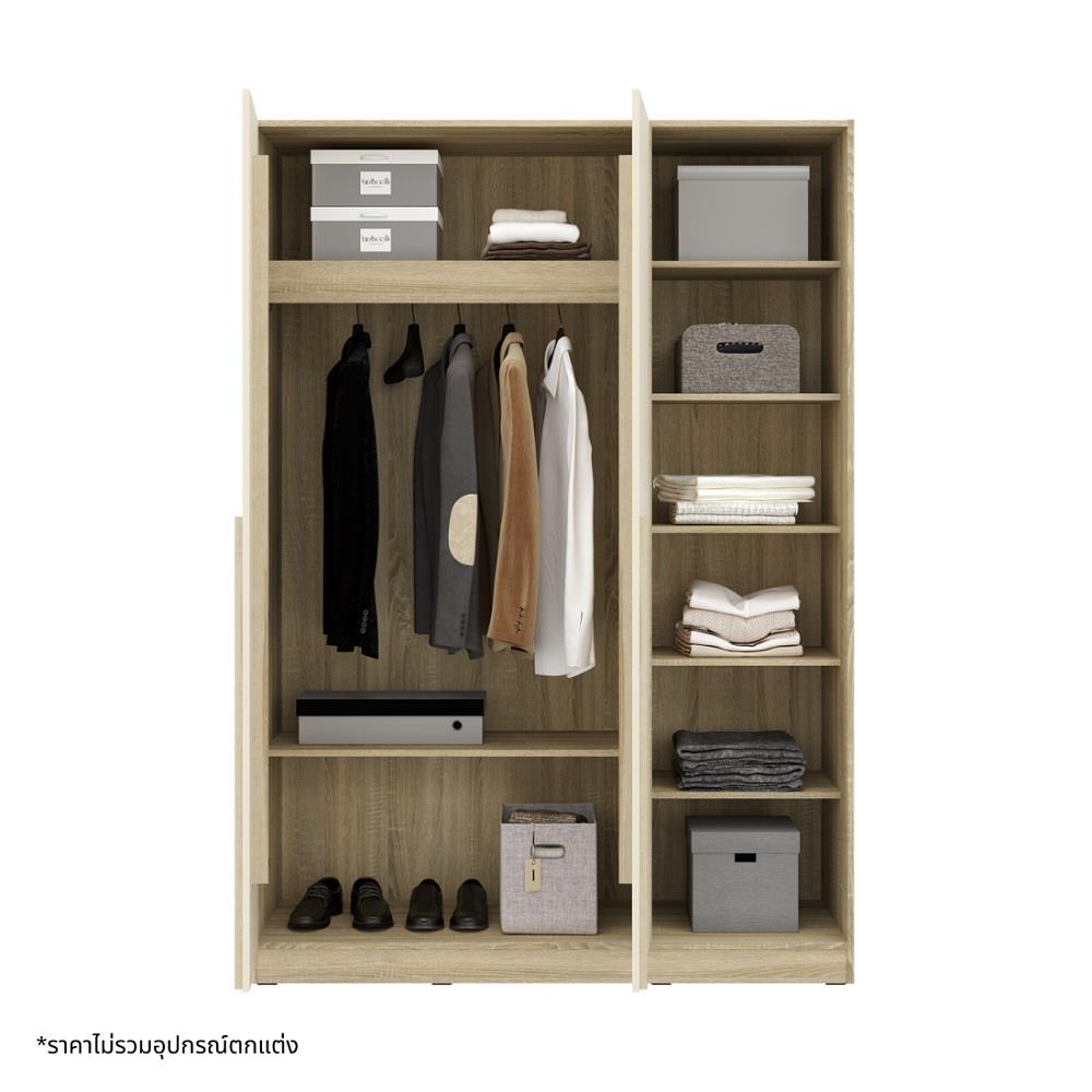 ตู้เสื้อผ้า 2 บานเปิด KONCEPT HANNIE 19242527 140 ซม. สีโซลิดโอ๊ค