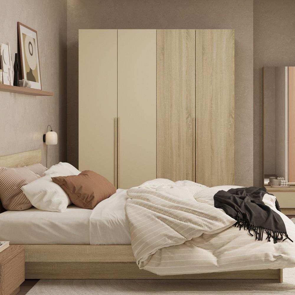 ตู้เสื้อผ้า 4 บานเปิด KONCEPT 19242528 160 ซม. สีโซลิดโอ๊ค