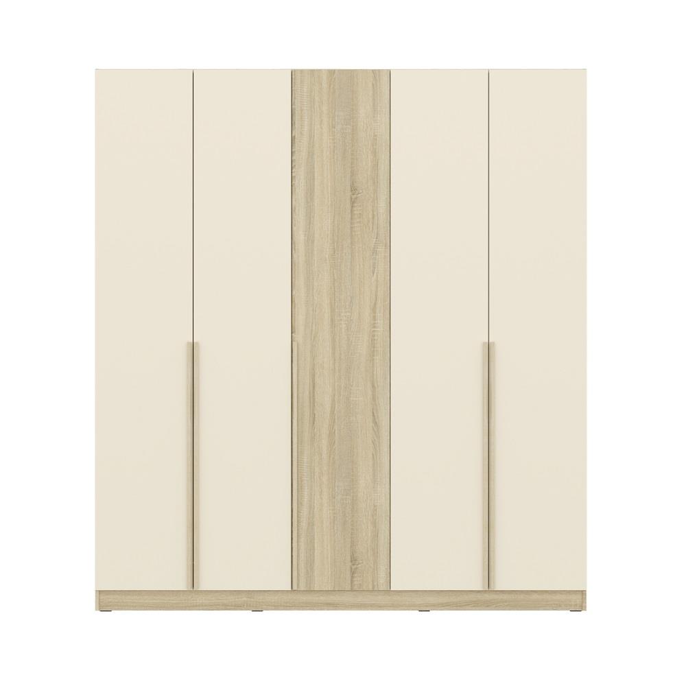 ตู้เสื้อผ้า 5 บานเปิด KONCEPT HANNIE 19242529 200 ซม. สีโซลิดโอ๊ค