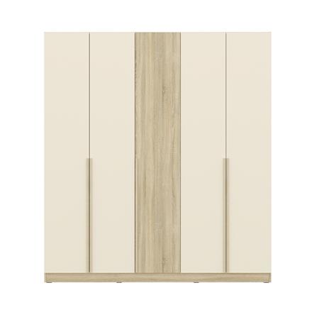 ตู้เสื้อผ้า 5 บานเปิด KONCEPT HANNIE 19242529 200 ซม. สีโซลิดโอ๊ค_0