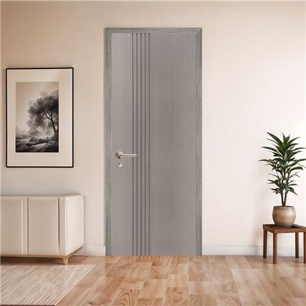 ประตูภายใน WPC ไม่เจาะลูกบิด LINEDEKOR IN01-09 80x200 ซม. สีเทา_2
