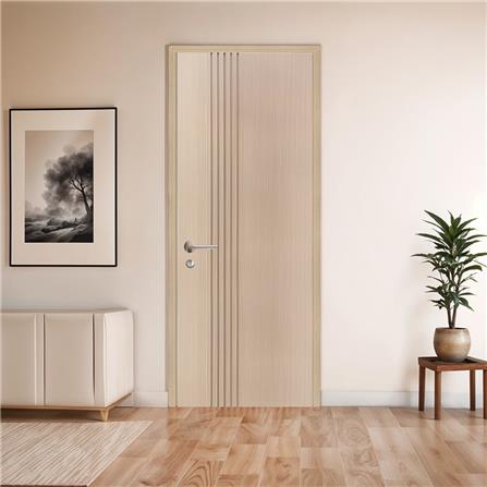 ประตูภายใน WPC ไม่เจาะลูกบิด LINEDEKOR IN01-10 80x200 ซม. สีบีช_2
