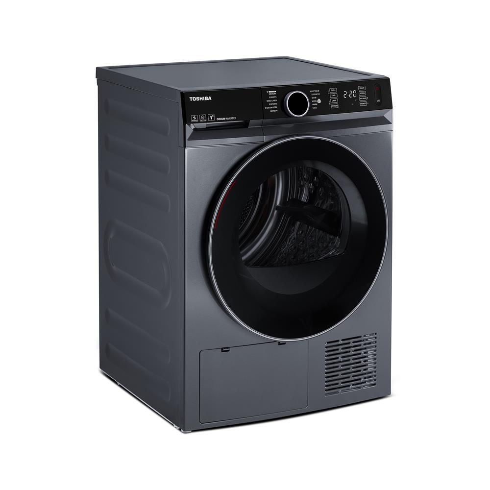 เครื่องอบผ้าฝาหน้า TOSHIBA TD-BP110GHT(MG) 10 กก. HEAT PUMP สีเทา