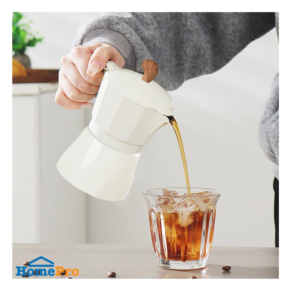 ชุดหม้อต้มกาแฟและเครื่องบดเมล็ดกาแฟ KOF BAKE SMKP01 สีขาว