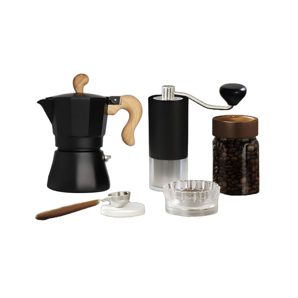 ชุดหม้อต้มกาแฟและเครื่องบดเมล็ดกาแฟ KOF BAKE SMKP01 สีดำ