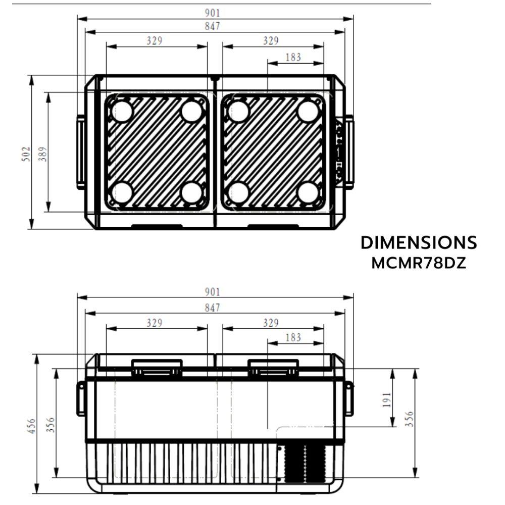 ตู้แช่แข็งพกพา MYCOOLMAN MCMR78DZ 78 ลิตร สีเขียว/น้ำตาล