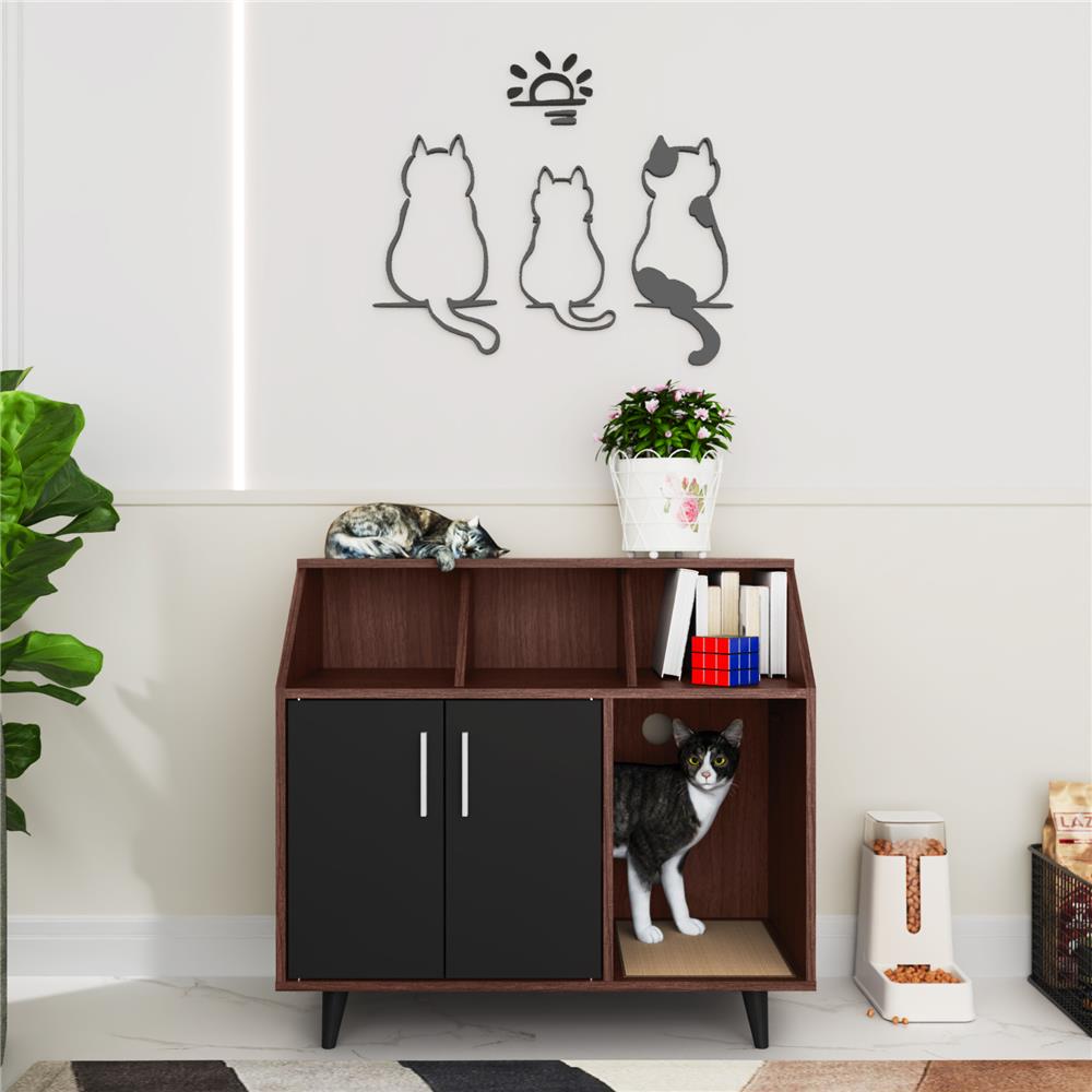 ตู้เตี้ย บานผสม TOMATO CATZ TC-CC-AC-01 84 ซม. สีวอลนัท