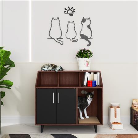 ตู้เตี้ย บานผสม TOMATO CATZ TC-CC-AC-01 84 ซม. สีวอลนัท_3