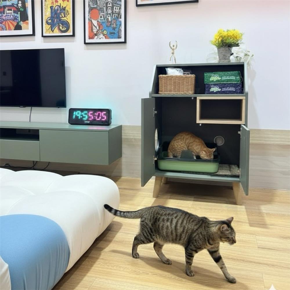 ตู้เตี้ย บานผสม TOMATO CATZ TC-CC-AL-02 62.5 ซม. สีเขียว