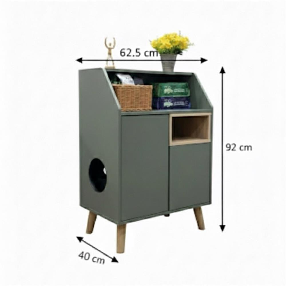 ตู้เตี้ย บานผสม TOMATO CATZ TC-CC-AL-02 62.5 ซม. สีเขียว