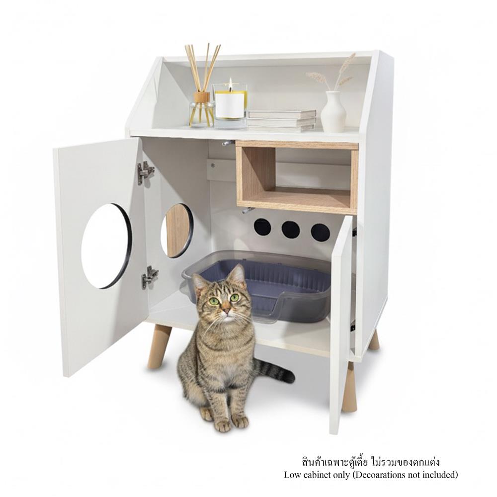 ตู้เตี้ย บานผสม TOMATO CATZ TC-CC-AL-01 62.5 ซม. สีขาว