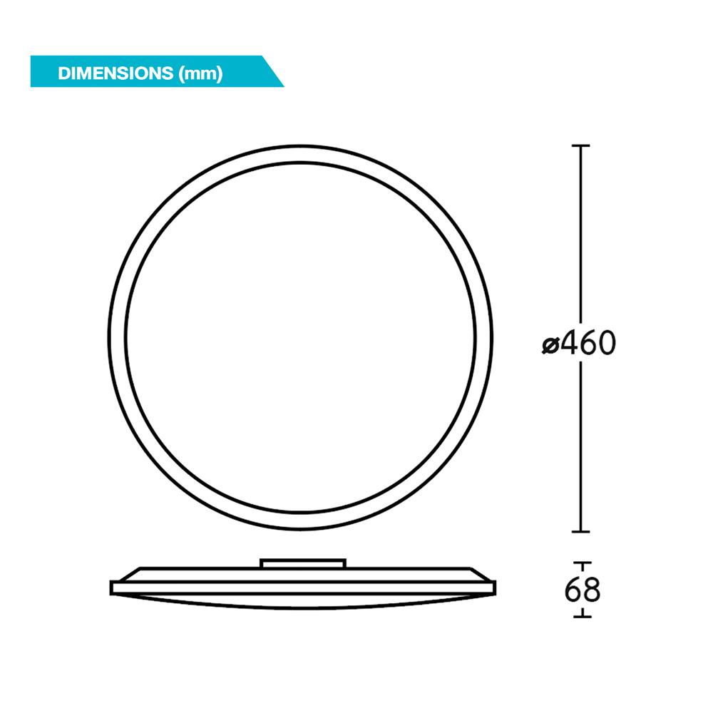 ไฟเพดาน LED BEC PUMA-WH 18 นิ้ว 42 วัตต์ DAYLIGHT สีขาว
