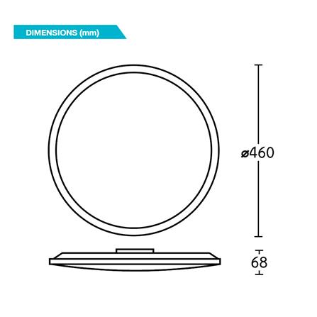 ไฟเพดาน LED BEC PUMA-BK 18 นิ้ว 42 วัตต์ DAYLIGHT สีขาว/ดำ_5