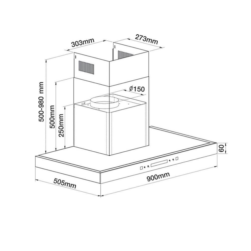 เตาฝัง+เครื่องดูดควัน AXIA I-TOUCH 60 3Z+SENSATION WM 90