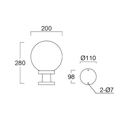 ไฟหัวเสา L&E 36-01624 สีขาว/ดำ_2