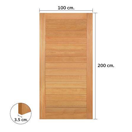 ประตูไม้สยาแดง ไม่เจาะลูกบิด VK โมเดิร์น VK128 100x200 ซม. สีธรรมชาติ_3
