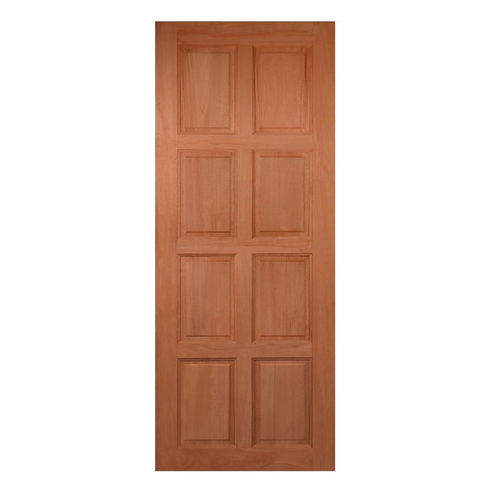 ประตูไม้เบญจพรรณ ไม่เจาะลูกบิด VK 8 ฟัก VK281 100x200 ซม. สีธรรมชาติ