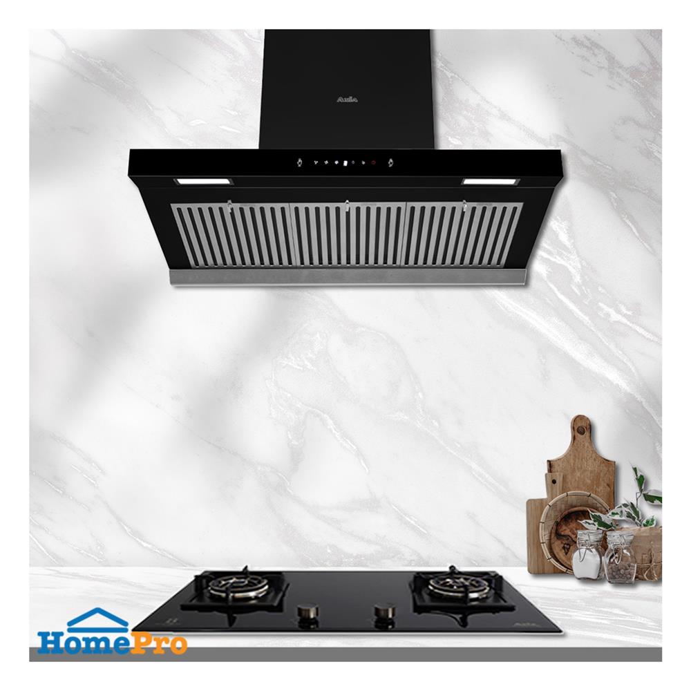 เตาฝัง+เครื่องดูดควัน AXIA BOTTEGA78-2G+C-BLACK90