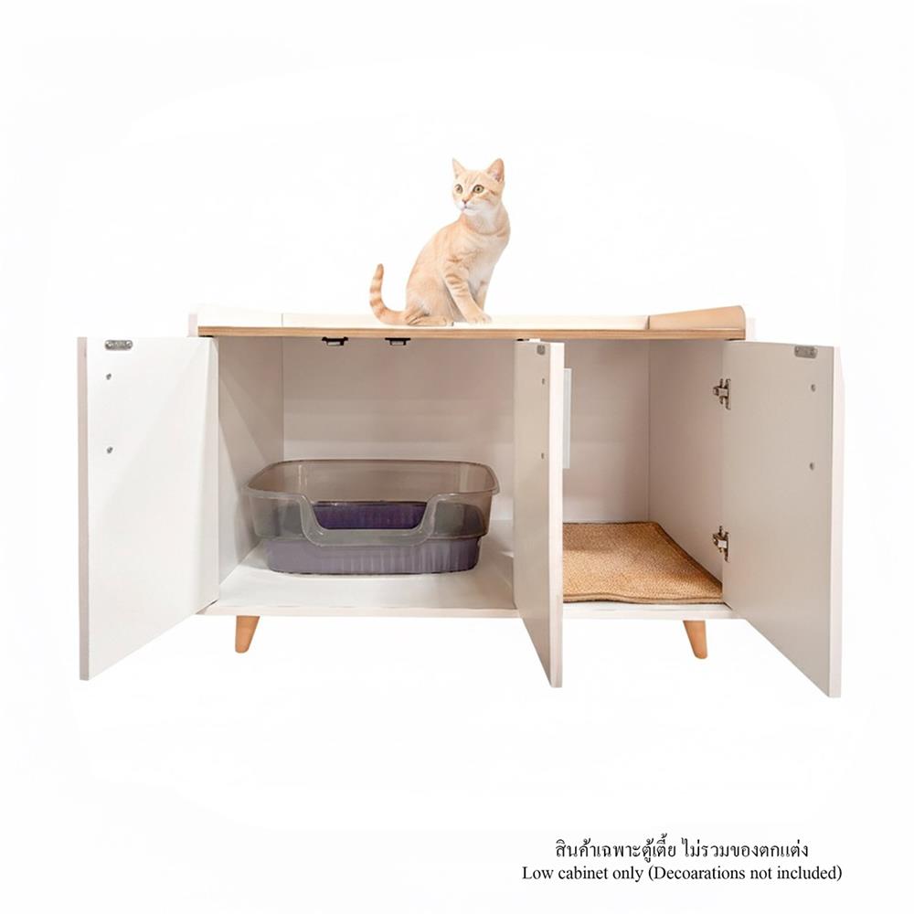 ตู้เตี้ย บานผสม TOMATO CATZ TC-CC-EM-01 84 ซม. สีขาว/โอ๊ค