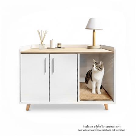 ตู้เตี้ย บานผสม TOMATO CATZ TC-CC-EM-01 84 ซม. สีขาว/โอ๊ค_0