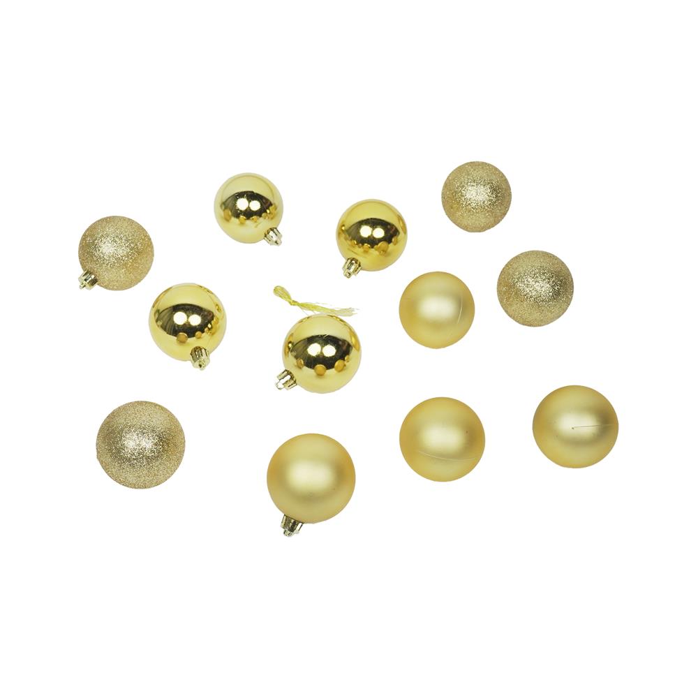 ชุดบอลตกแต่ง SNAZZ 6 ซม. สีทอง (แพ็ก 12 ชิ้น)